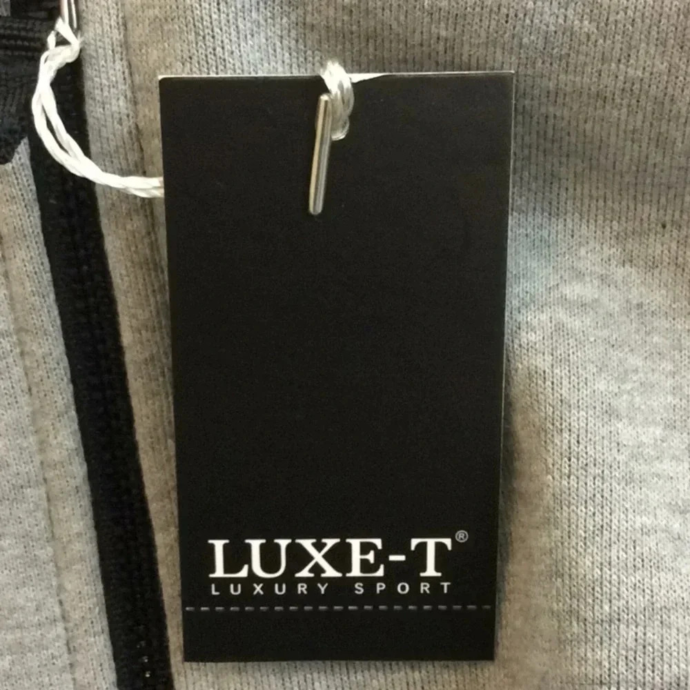 LUXE-T Gray & Black Hoodie Zippered Vest Size 2X - Picture 10 of 10